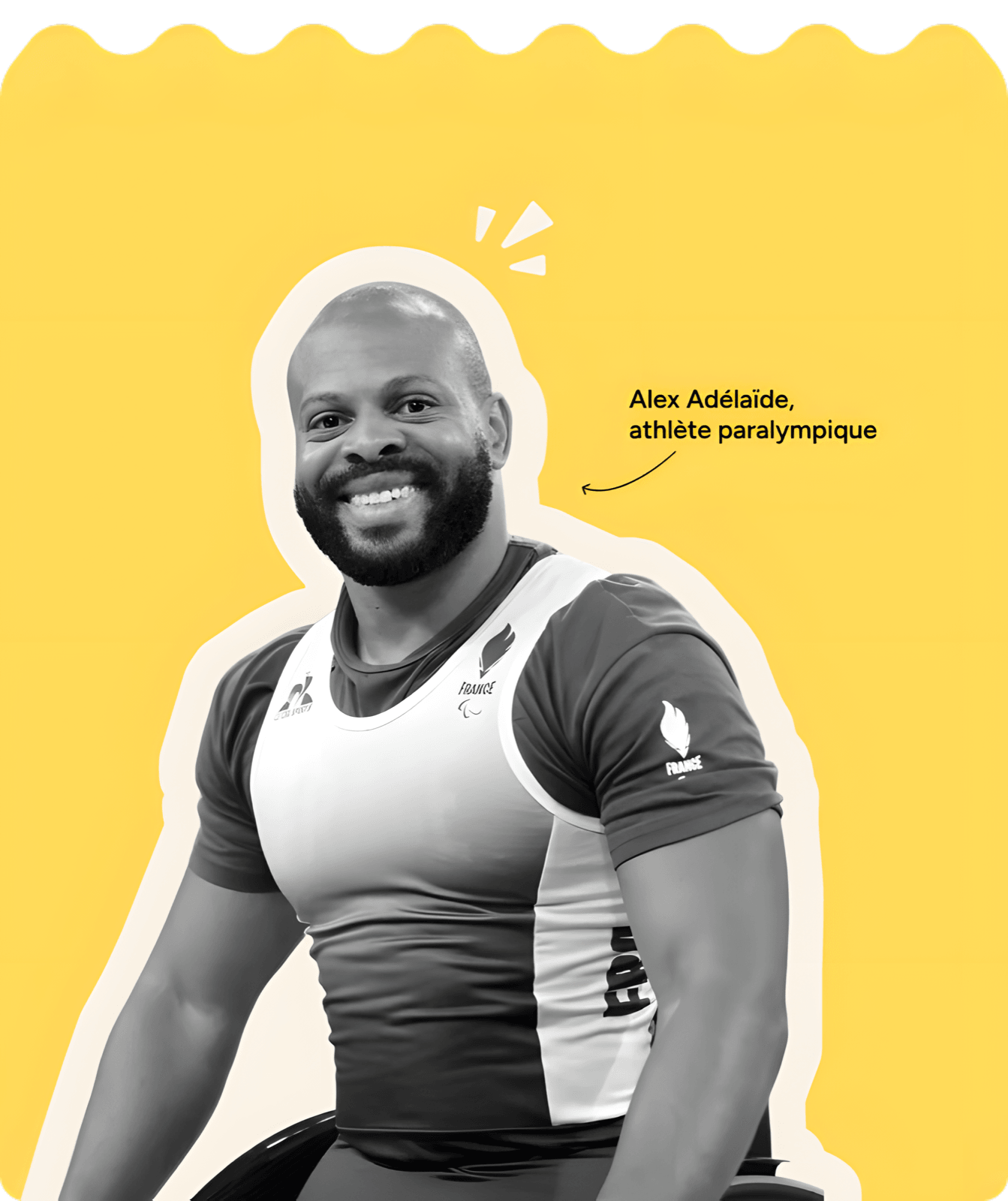 Alex Adélaïde, athlète paralympique parrainé par la fromagerie